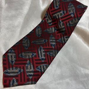 Robert Talbott Best of Class Silk Tie Red Geometric Pattern Vintage Designer